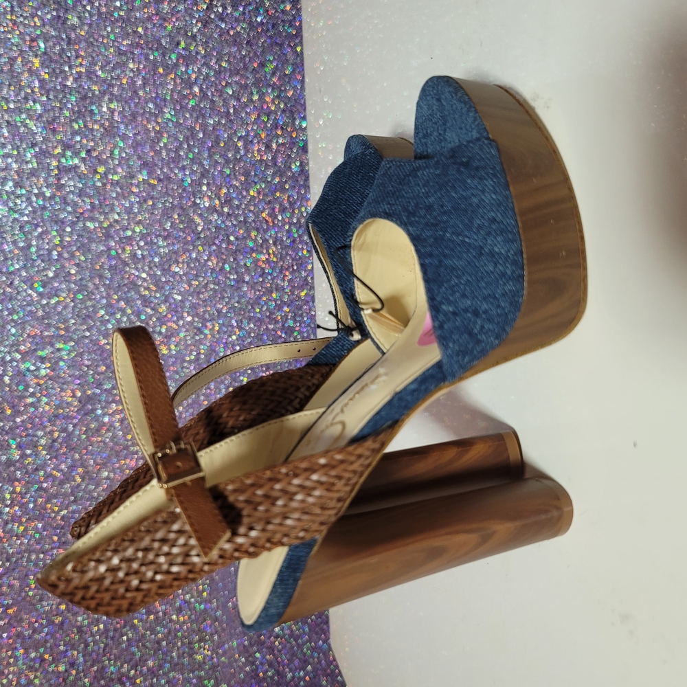 Jessica Simpson Blue and Brown Platform Heels